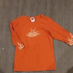 Harley-Davidson Orange Flame Long Sleeve Tee